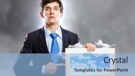  Presentation with frame - Colorful slide set enhanced with handsome young man holding frame backdrop and a  colored foreground