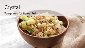  Presentation with quinoa - Presentation featuring free piece - bowl with quinoa salad background and a white colored foreground