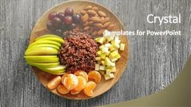  Presentation with guava fruits fresh green fruit - PPT layouts consisting of free piece - plate with quinoa fruits background and a gray colored foreground