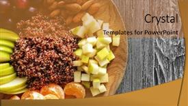  Presentation with quinoa - Slides consisting of free piece - plate with quinoa fruits background and a gold colored foreground