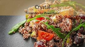  Presentation with quinoa - Amazing presentation theme having free piece - quinoa salad on plate closeup backdrop and a yellow colored foreground