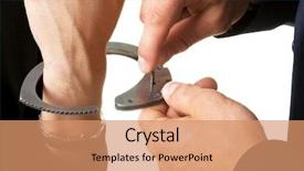  Presentation with man joined woman - Beautiful presentation theme featuring free police - man unlocking handcuffs that bind backdrop and a coral colored foreground