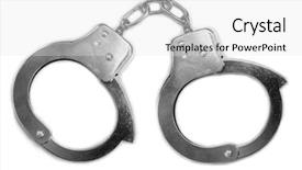  Presentation with steel - Cool new presentation design with free police - old steel handcuffs backdrop and a white colored foreground