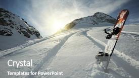  Presentation with mountain view - Slide deck consisting of free powder mountain view background and a gray colored foreground