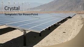  Presentation with solar panels - Audience pleasing presentation theme consisting of free power grid - solar panels backdrop and a light gray colored foreground