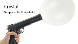  Presentation with hand holding pencil - Slide set consisting of free power points - hand holding gun with pencil background and a white colored foreground