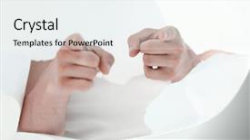  Presentation with breaking through - Slide deck featuring free power points - man is breaking background and a sky blue colored foreground