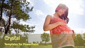  Presentation with pregnant woman - Presentation having free pregnancy - attractive pregnant woman outdoors background and a tawny brown colored foreground