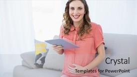  Presentation with medicine pregnant woman - Cool new slide deck with free pregnancy - cheerful pregnant woman holding her backdrop and a light gray colored foreground