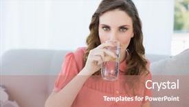  Presentation with child drinking water from glass - Colorful PPT theme enhanced with free pregnancy - gorgeous pregnant woman drinking glass backdrop and a coral colored foreground