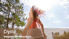  Presentation with pregnant woman - Presentation theme featuring free pregnancy - happy pregnant woman looking background and a tawny brown colored foreground