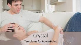  Presentation with pregnant woman - Slide deck consisting of free pregnancy - pregnant woman resting on husband background and a soft green colored foreground