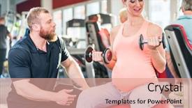  Presentation with personal - Audience pleasing slides consisting of free pregnancy - pregnant woman working backdrop and a coral colored foreground