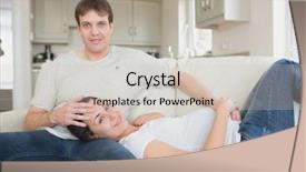  Presentation with parents - Presentation with free pregnancy - prospective parents enjoying their spare background and a soft green colored foreground