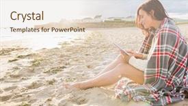  Presentation with leafes side - Beautiful presentation design featuring free press - side view of a young backdrop and a lemonade colored foreground