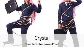  Presentation with rope - Slide set consisting of free prison - arab man tied up background and a white colored foreground