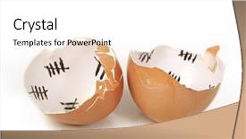  Presentation with broken egg - Presentation design consisting of free prison - broken egg shell closeup isolated background and a white colored foreground