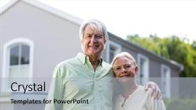  Presentation with senior couple - Slides featuring free process - portrait of senior couple standing background and a  colored foreground