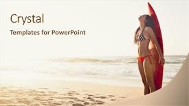  Presentation with sexy girl - PPT layouts enhanced with free profile - beuatiful and sexy surfer girl background and a cream colored foreground
