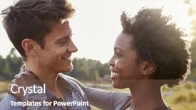  Presentation with race - Colorful PPT layouts enhanced with free profile - happy mixed race couple embracing backdrop and a tawny brown colored foreground