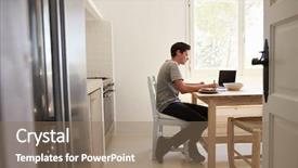  Presentation with teenage - Presentation design consisting of free profile - view from doorway of teenage background and a  colored foreground