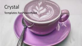  Presentation with lavender - Amazing PPT theme having free purple - lavender coffee cup backdrop and a light gray colored foreground