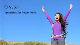  Presentation with air asia website - Cool new presentation theme with free purple - success woman happy outside backdrop and a light blue colored foreground