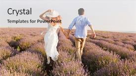  Presentation with hands holding - Audience pleasing slides consisting of free purple - back view lovely young couple backdrop and a  colored foreground