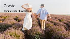  Presentation with holding hands - PPT theme having free purple - back view pretty young couple background and a  colored foreground