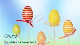  Presentation with floral - Cool new slide deck with easter eggs with blur floral backdrop and a  colored foreground