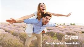  Presentation with young happy couple - Theme with purple free - happy young couple having fun background and a  colored foreground