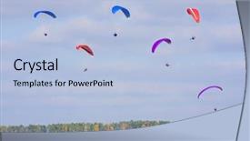  Presentation with paragliding - Cool new presentation theme with free radical - extreme sports - paragliding backdrop and a light blue colored foreground