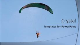  Presentation with free - Audience pleasing presentation theme consisting of free radical - paraglider on blue sky backdrop and a light blue colored foreground