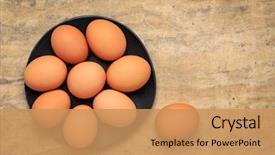  Presentation with jasmine rice brown rice black - PPT theme enhanced with free-range large brown chicken background and a coral colored foreground