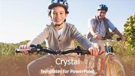  Presentation with free family - PPT layouts having free recreation family - father and son background and a coral colored foreground