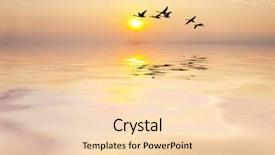  Presentation with calm - Slide deck with free reflection - sunrise over the calm ocean background and a lemonade colored foreground