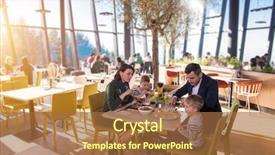  Presentation with restaurant family - Slide deck having free restaurants - happy family enjoying lunch time background and a red colored foreground