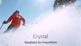  Presentation with hill - PPT theme with free-ride-skier-running-down background and a sky blue colored foreground