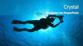  Presentation with scuba diving - Amazing PPT theme having free ripple - scuba diving backdrop and a teal colored foreground