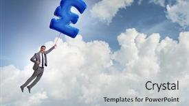  Presentation with eighteenth century british history or jane austen - Slide set enhanced with flying on british pound sign background and a light gray colored foreground