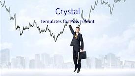  Presentation with rope - Presentation design consisting of risk management free - businessman hanging on a graph background and a sky blue colored foreground