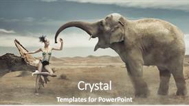  Presentation with elephant - Colorful presentation enhanced with free rock - sexy fashionable lady with elephant backdrop and a coral colored foreground