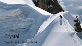  Presentation with rapid intervention team fire - Slide deck consisting of free rock - team of two alpinists background and a seafoam green colored foreground