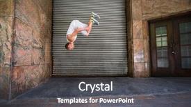  Presentation with athlete injuries - Cool new PPT theme with free running - extreme athlete doing a front backdrop and a dark gray colored foreground