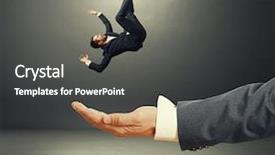  Presentation with palm - Slides having free safety - big palm catching small startled background and a gray colored foreground