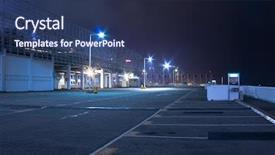  Presentation with car park - Presentation theme consisting of free safety - car park at night background and a navy blue colored foreground