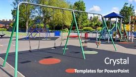  Presentation with children safety - Cool new slides with free safety - children playground backdrop and a dark gray colored foreground