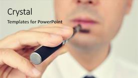  Presentation with vaping - Slide deck enhanced with free safety - closeup of a young caucasian background and a coral colored foreground