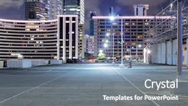  Presentation with car park - Presentation design consisting of free safety - empty car park at night background and a seafoam green colored foreground