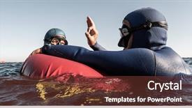  Presentation with consciousness - PPT theme enhanced with free safety - freediver performs consciousness check background and a tawny brown colored foreground